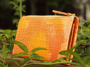 オレンジ色の財布